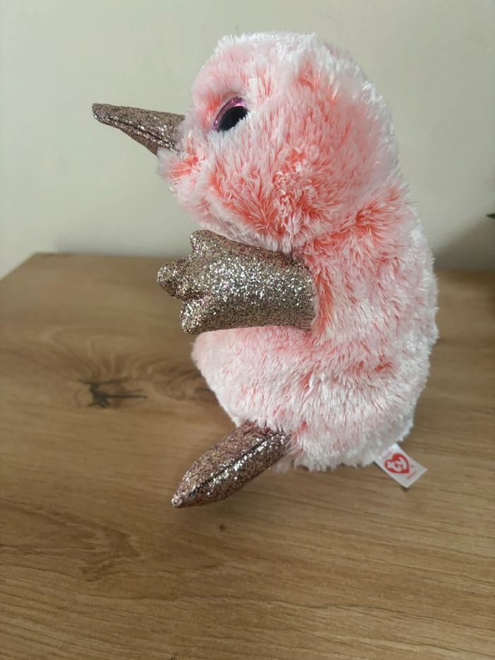 Doudou peluche Wilma ornithorynque rose paillette ty état neuf - photo numéro 2