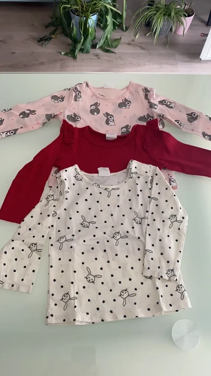 Lot de 3 te shirt manches longues fille