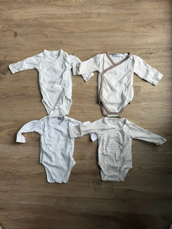 GEMO Orchestra Cocoon La redoute lot de 4 bodies body bébé garçon fille très bon état