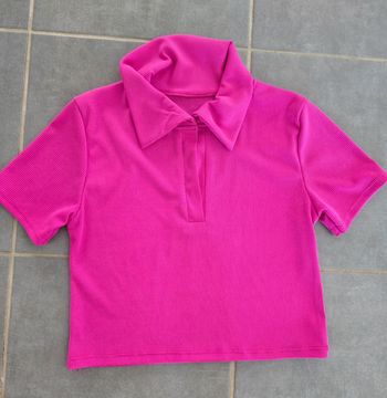 Tee shirt côtelé rose fushia