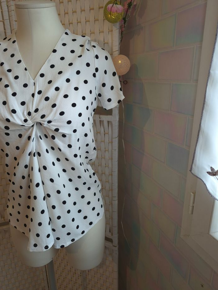 Joli top blanc à pois noirs Karl Marc John femme TS / 36 - photo numéro 3