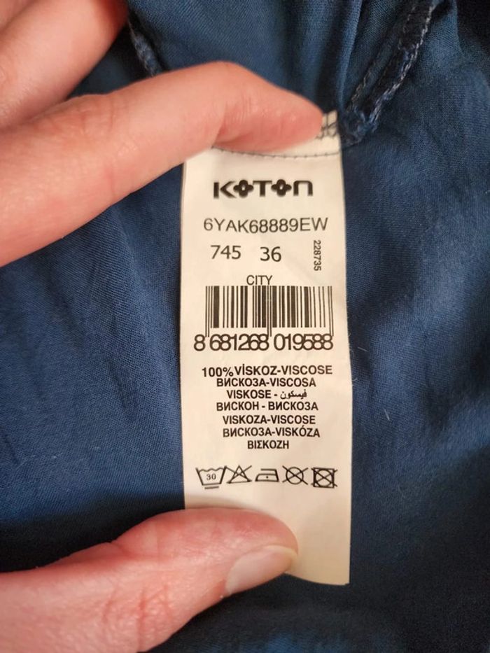 🌸Blouse bleue marine 100% viscose Koton Taille 36🌸 - photo numéro 5