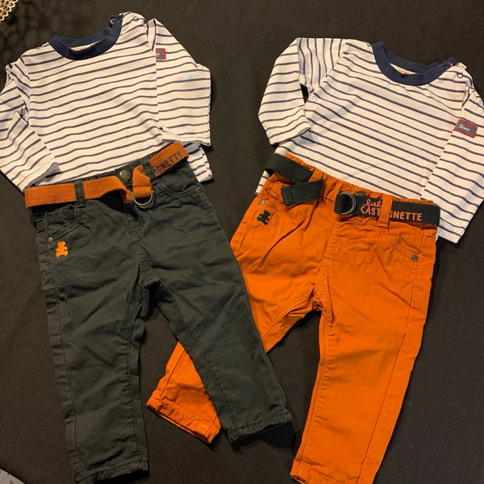 Lot 2 ensembles 12 mois Jumeaux Lulu Castagnette / Lee Cooper