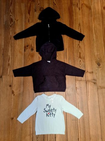 Lot de 3 sweats pour bebe fille