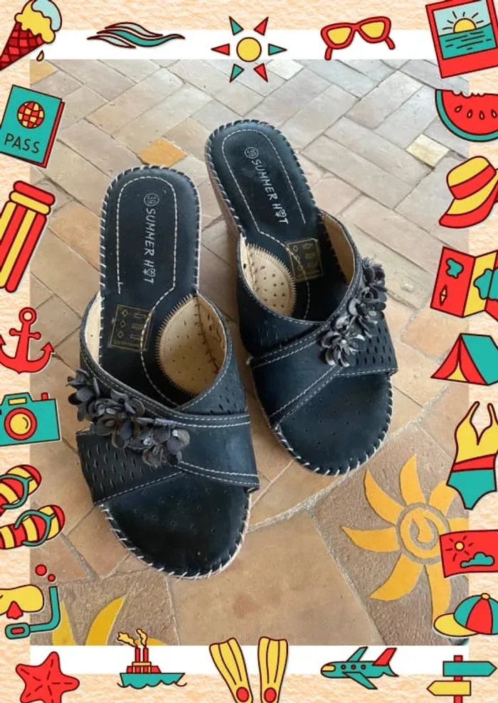 Mules noires 39