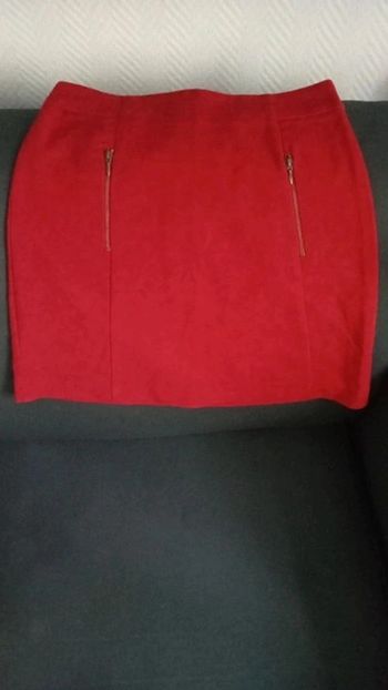 Jupe courte rouge camaïeu