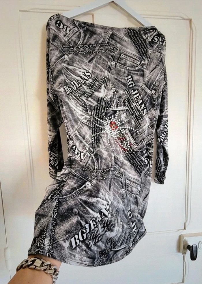 Robe très courte ou tunique motifs et strass. Bb Collection. TU. Neuve 🥰 - photo numéro 5