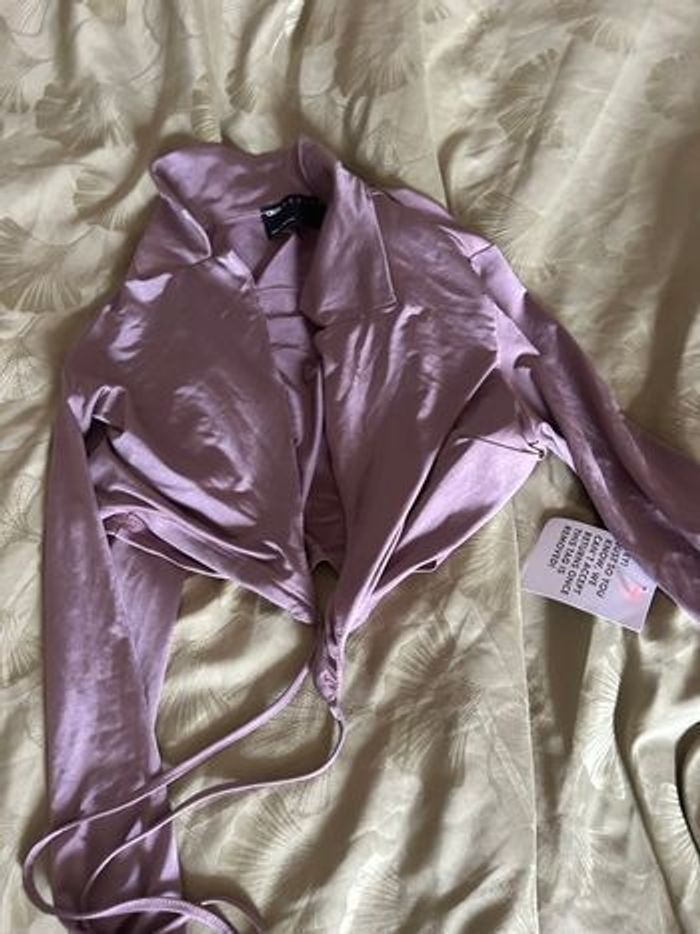 Veste de tailleur en satin croisé Asos taille S - photo numéro 5
