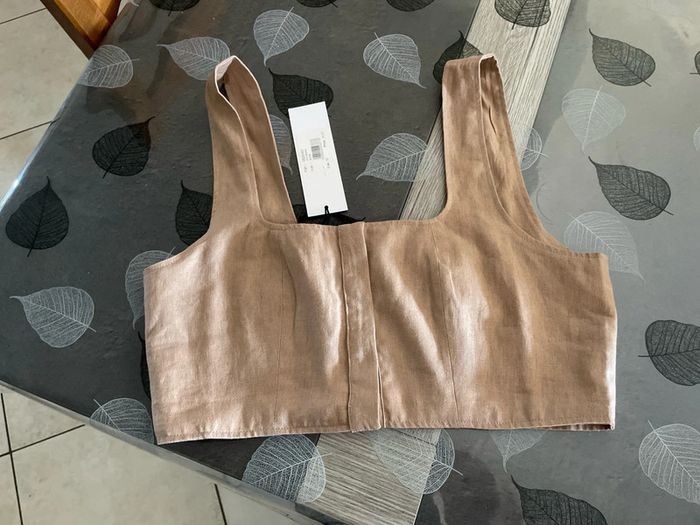 Bustier court /croc top beige 38 4Tailors