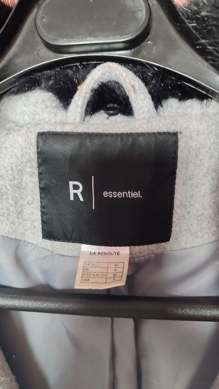 Manteau gris col amovible La redoute taille 34 - photo numéro 6