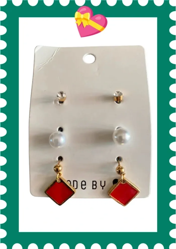Lots de 3 paires de boucles d’oreilles neuves - photo numéro 2