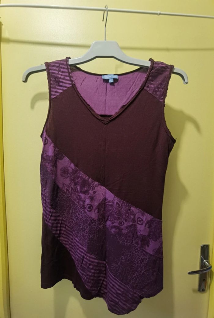 Débardeur violet Assymétrique