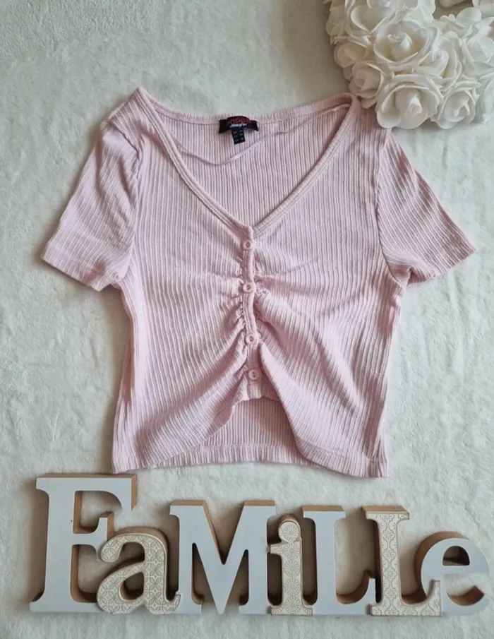 🌸 Haut rose côtelé - Taille 38 - Jennyfer - 🌸