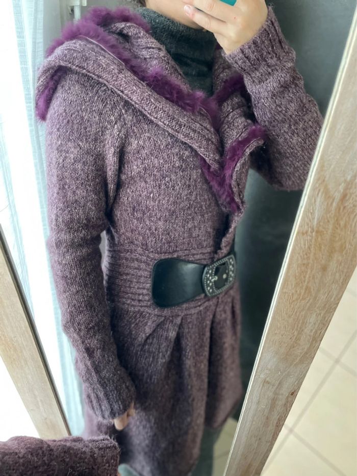 Gilet long femme violet - photo numéro 6