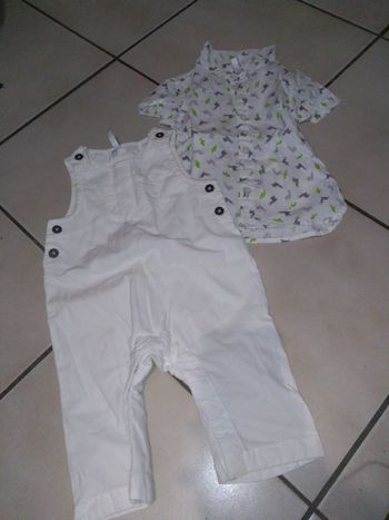 Ensemble salopette chemise