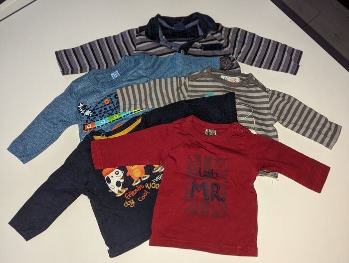 Lot de 5 t-shirts à manches longues 3 mois