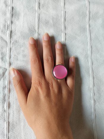 bague ajustable en acier inoxydable argenté