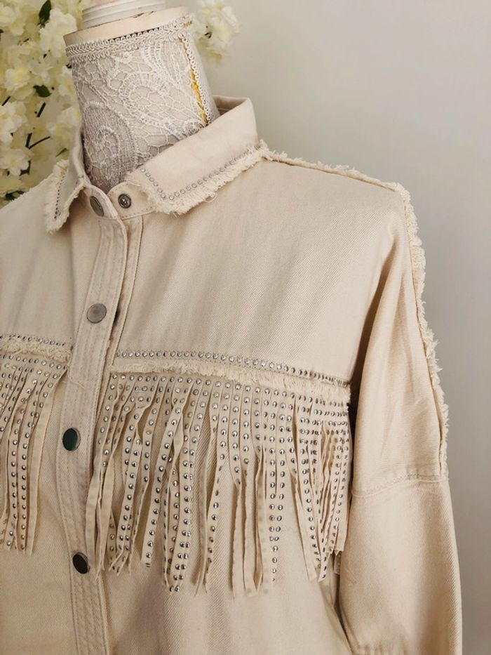Veste légère à franges neuve taille XS Zara - photo numéro 4