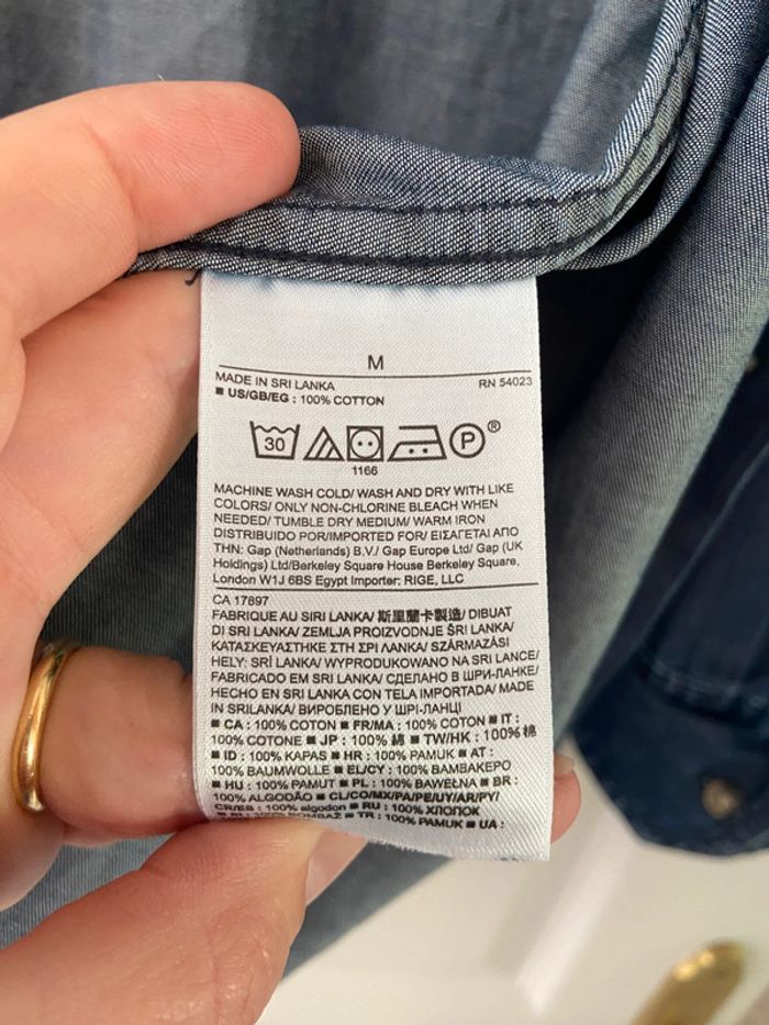 Chemise aspect denim brut bleu foncé Banana Republic taille M - photo numéro 5