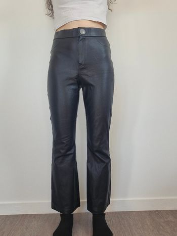 pantalon similicuir noir Zara S