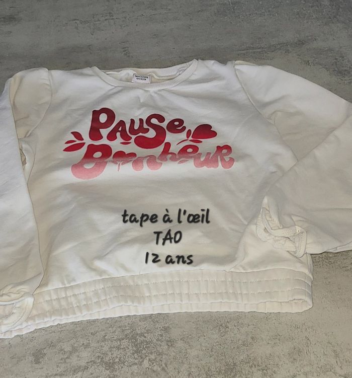 Sweat pull tape à l'œil TAO 12 ans fille