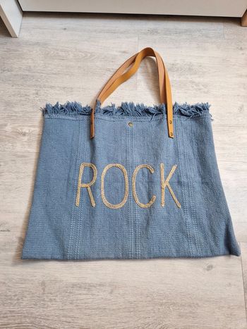 Sac bleu avec écriture dorée ROCK neuf