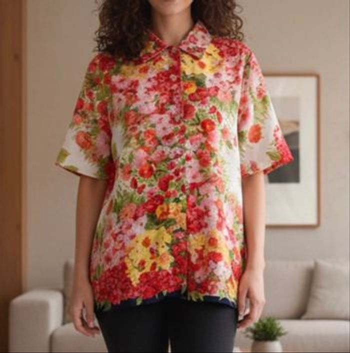 Chemise vintage colorée légère été - photo numéro 2