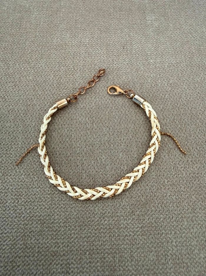 Bracelet tressé avec lignes boules dorées - photo numéro 6