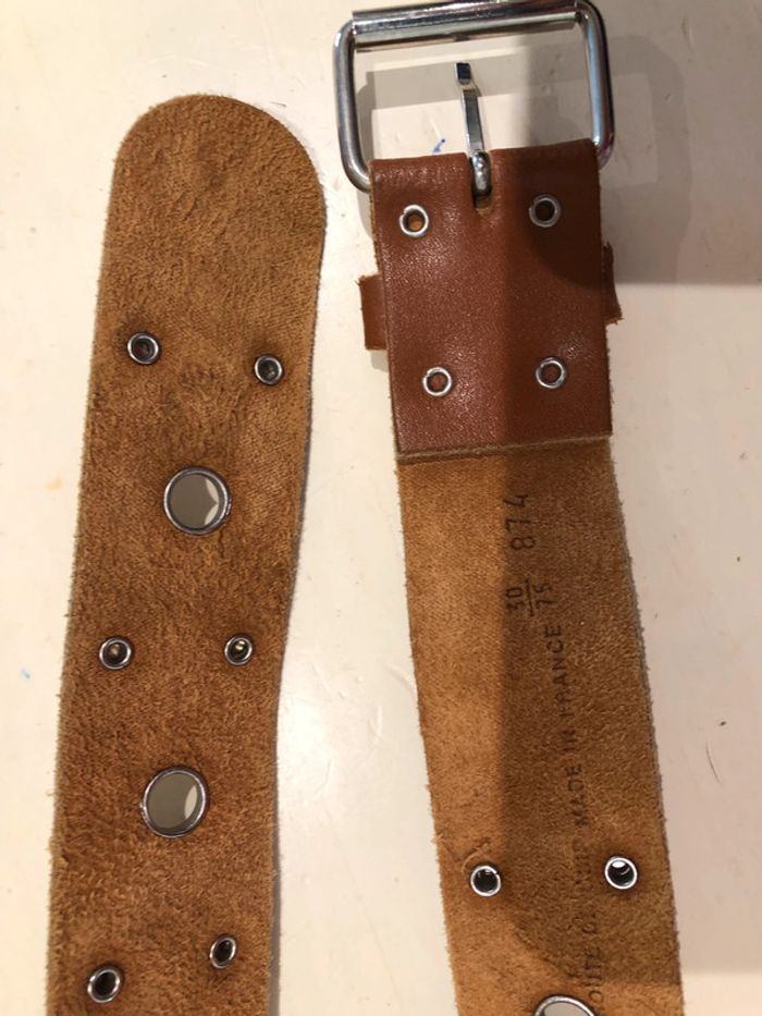 Ceinture cuir taille 30/75 Croûte de cuir  Made in - photo numéro 11