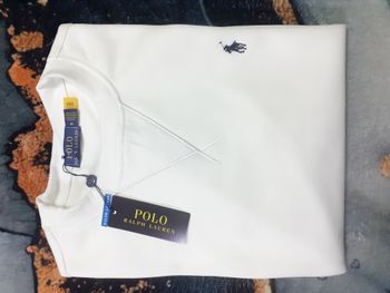 Sweat col rond RALPH LAUREN - Taille M - Couleur blanc logo brodé noir - NEUF