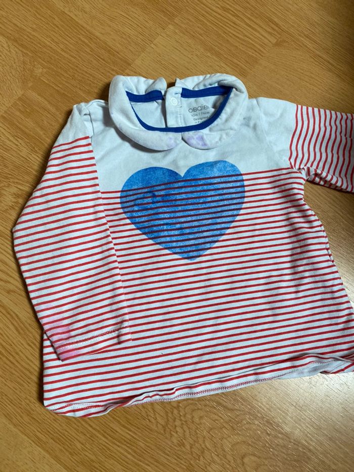 Lot 3 tshirts manches longues 12 mois - photo numéro 4