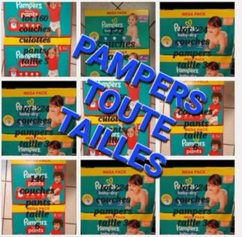 Vente de couches Pampers toutes tailles