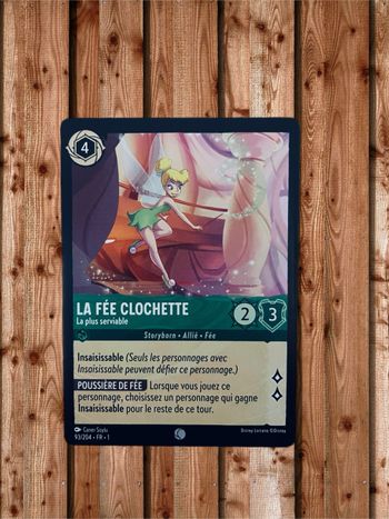Carte Disney Lorcana La fée Clochette la plus serviable 93/204 FR.1
