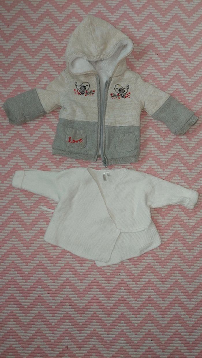 Lot de 2 gilets Orchestra fille 3 mois 60 cm