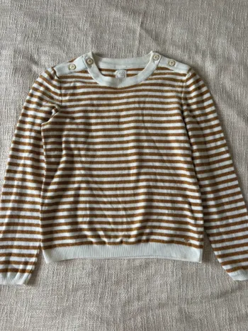 Pull Des Petits Hauts blanc et doré Taille 1 ..