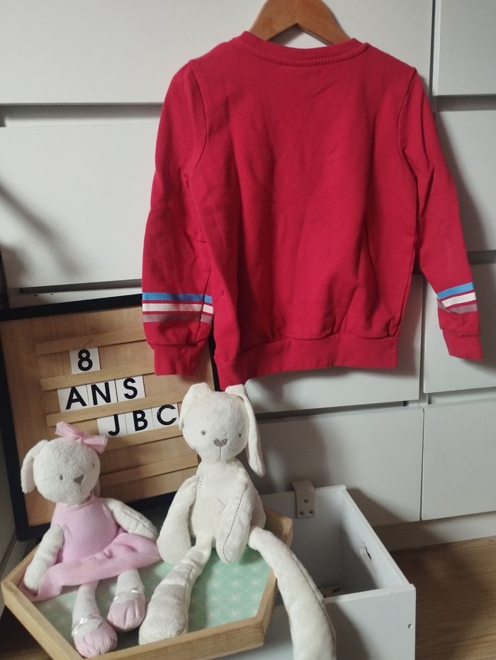 Pull sweat rouge jbc 8ans fille - photo numéro 8