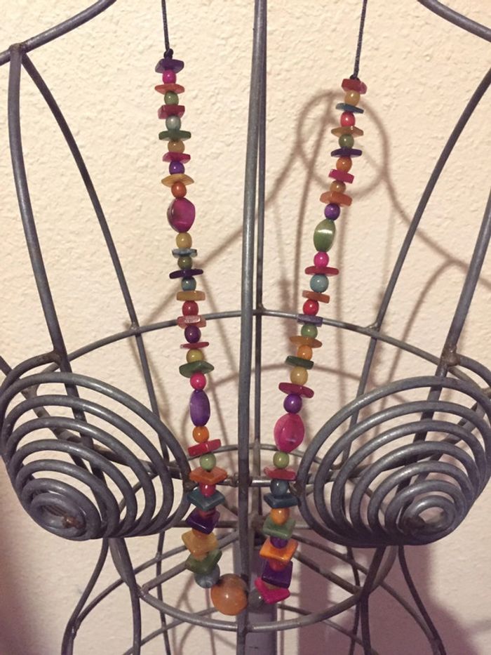 Collier perles fantaisies multicolore - photo numéro 3