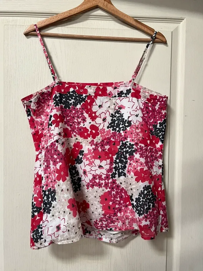 Ensemble top bretelles   fleuri et cardigan  Taille XL et  L - très bon état - photo numéro 10