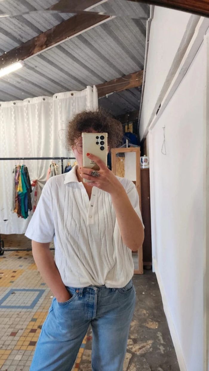 Joli petit tee shirt coloré polo en maille coton made in France