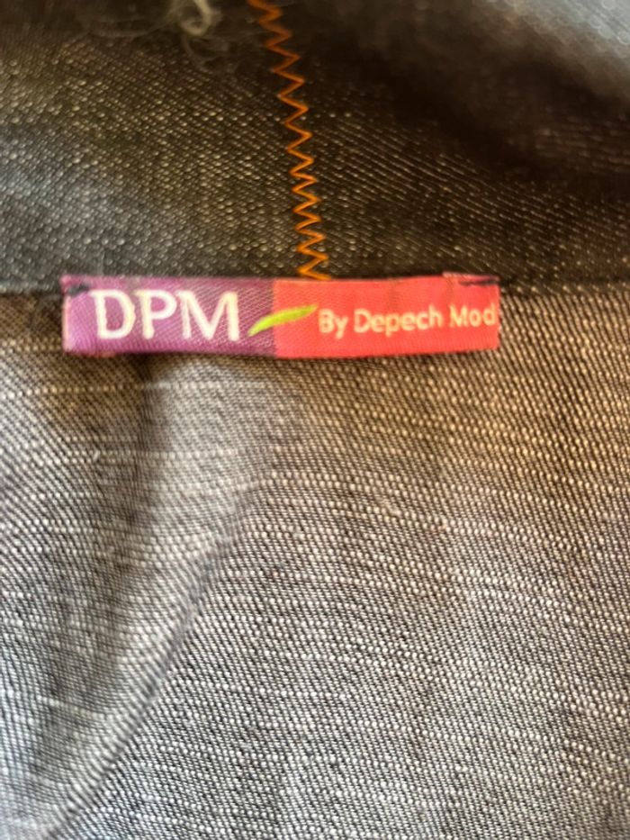 Veste chemise bi matière bi colore ceintrée DPM vintage - photo numéro 8