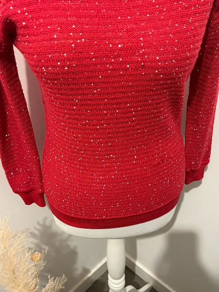 Pull rouge à sequins Sandro S - photo numéro 2