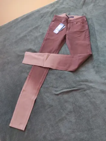 Pantalon bicolore marron slim femme Escada Sport 34 Neuf