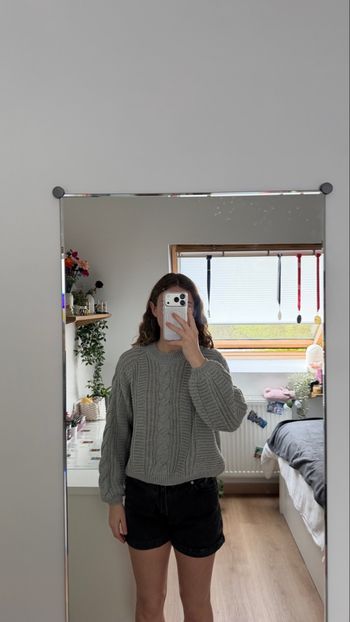 Pull gris en maille