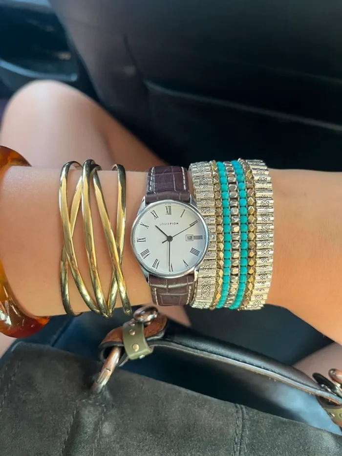 Montre Louis Pion « Victoire » vintage cuir marron - photo numéro 2