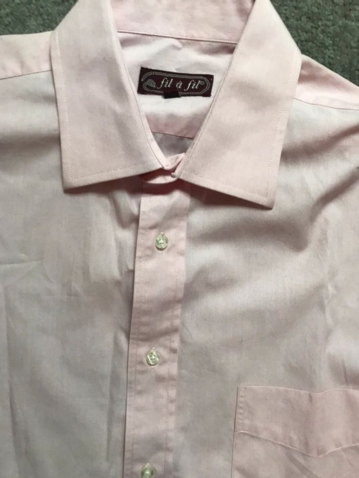 Chemise homme Fil a Fil taille 41 rose clair - photo numéro 3