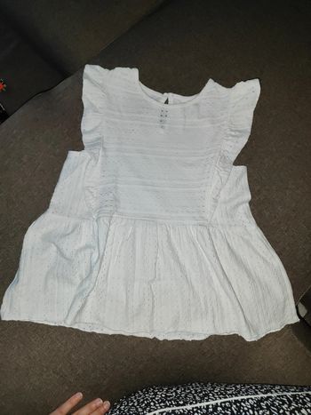 Haut blanc dentelé H&M 10 ans