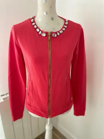 Veste /gilet Versace corail col bijoux taille M neuf