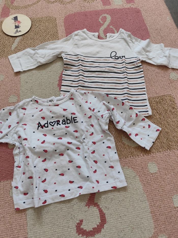 Lot 11 t-shirts ML 12 mois - photo numéro 3