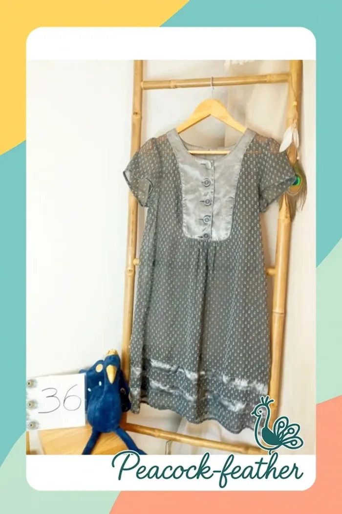 Robe grise voilage cop copine 36
