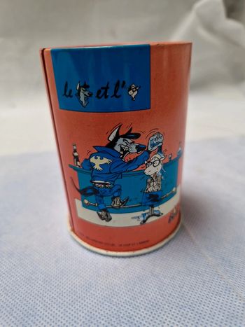 Pot à crayon vintage "le loup et l'agneau "